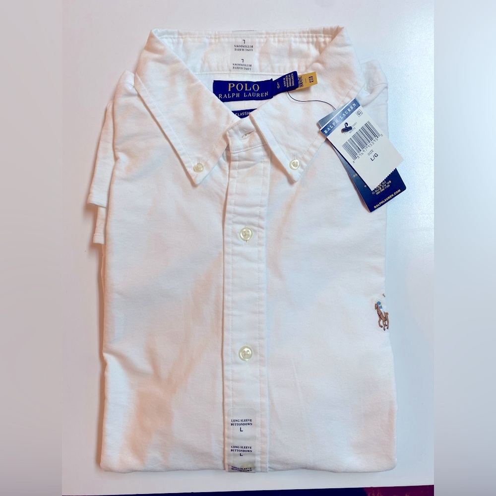 NEW Men's Ralph Lauren Oxford Shirt White
